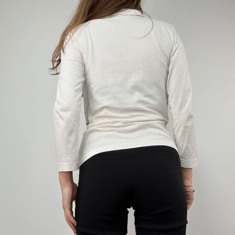 White Graphic printed Polo Shirt