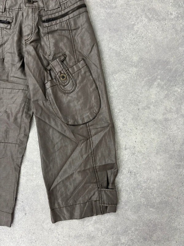 brown stright leg cropped capri pants