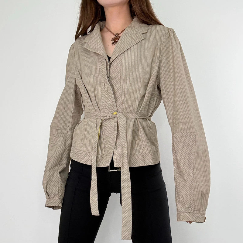 Pinstripe structured cotton jacket