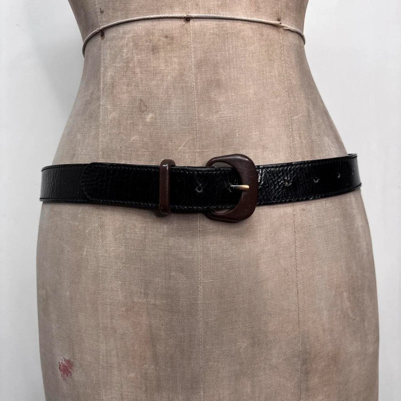 black leather belt