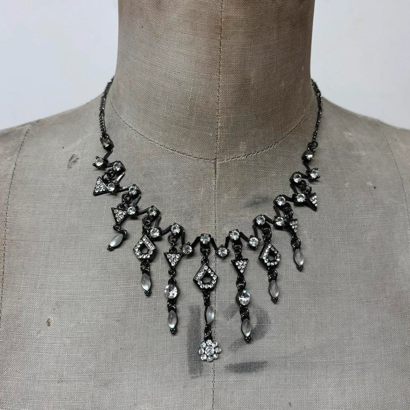 crystal drape flower fairy necklace