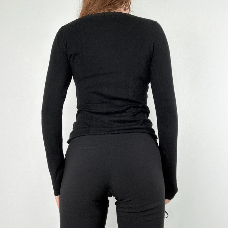 black sheer cinched Morgan top