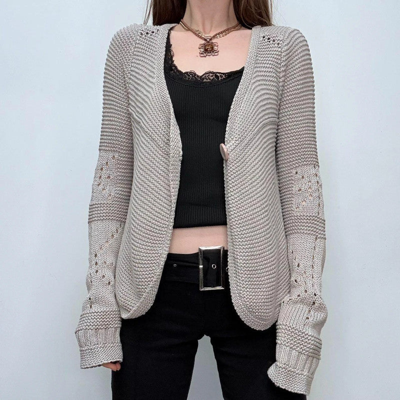 slouchy grey minimalist cardigan