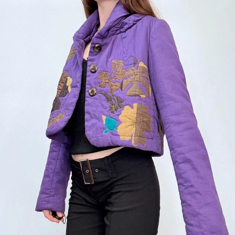 quilted cropped tapestry kenzo peacoat