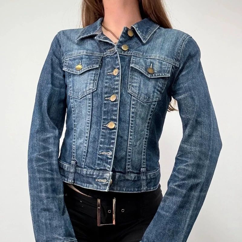 Distressed Cropped Denim Jacket
