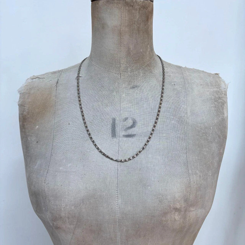 silver flat link chain necklace