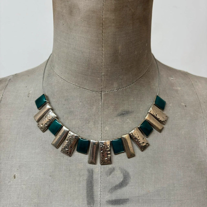 square metal geometric necklace