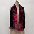 red velvet silk grunge scarf
