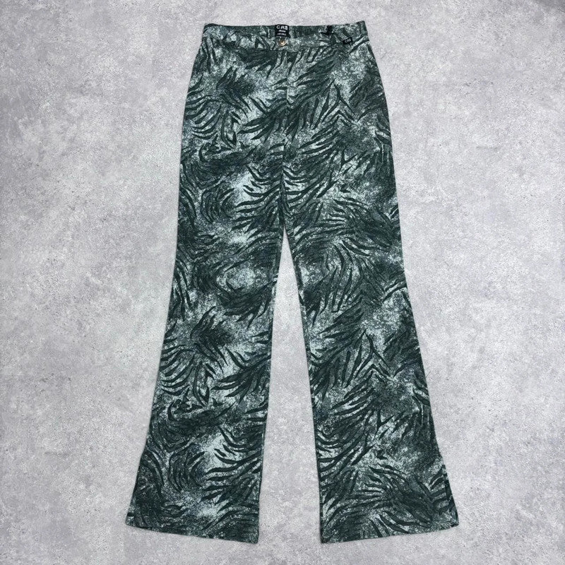 90s patterned flared bootcut jeans