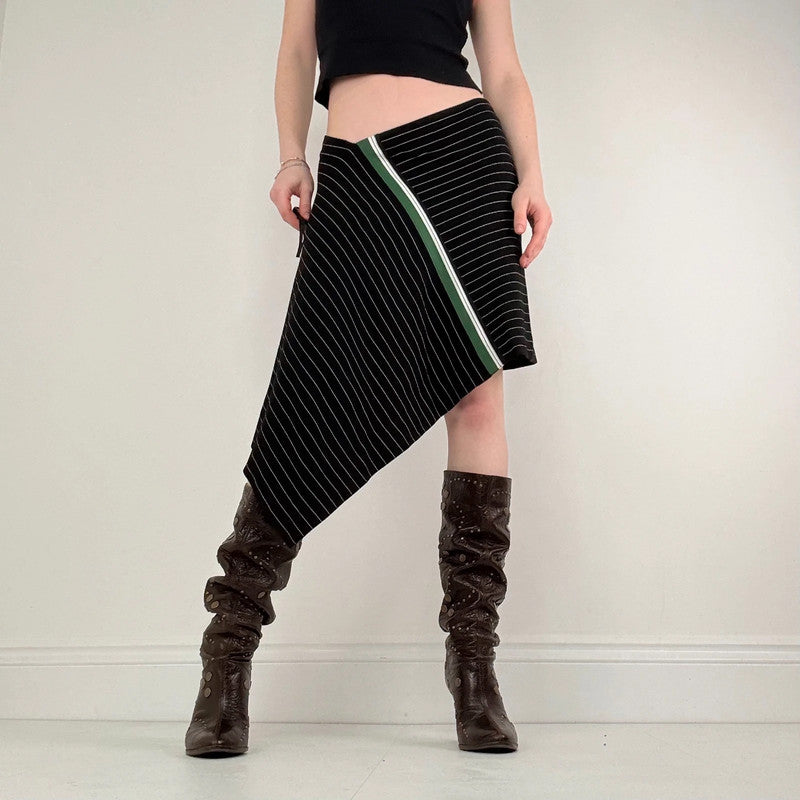 Cop Copine asymmetric black pinstripe skirt