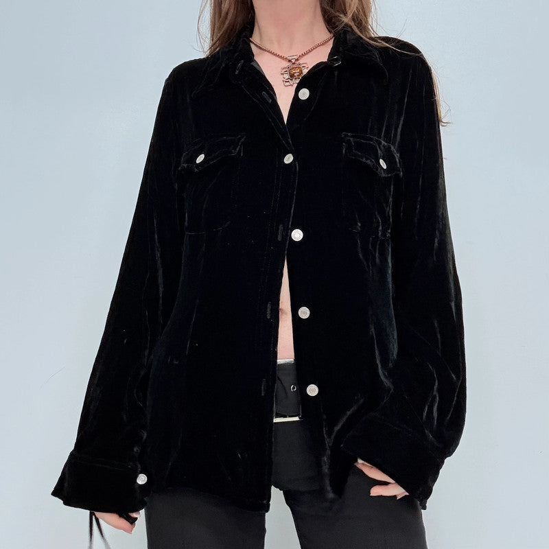 black velvet oversized shirt