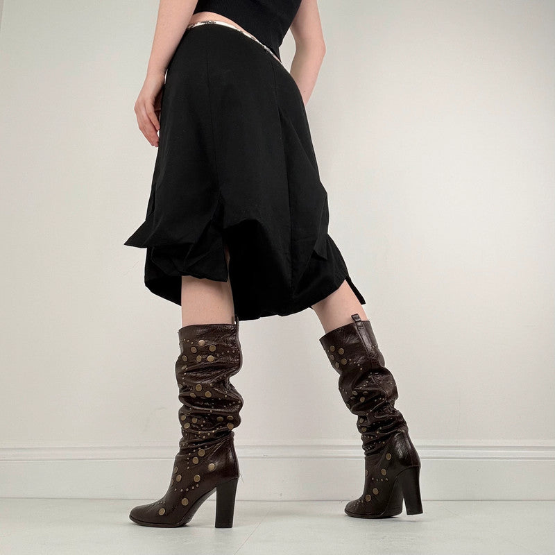 Cop Copine black pleated structured skirt