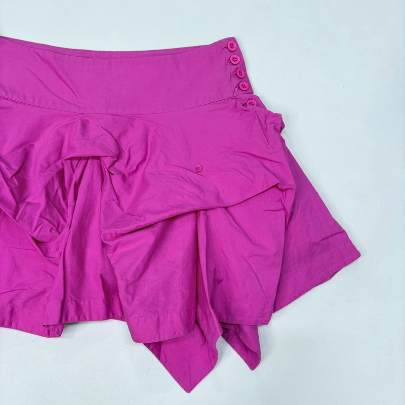 allsaints pink gathered puff mini skirt