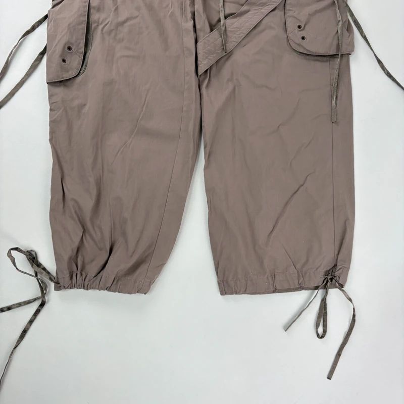 brown low rise tech trousers