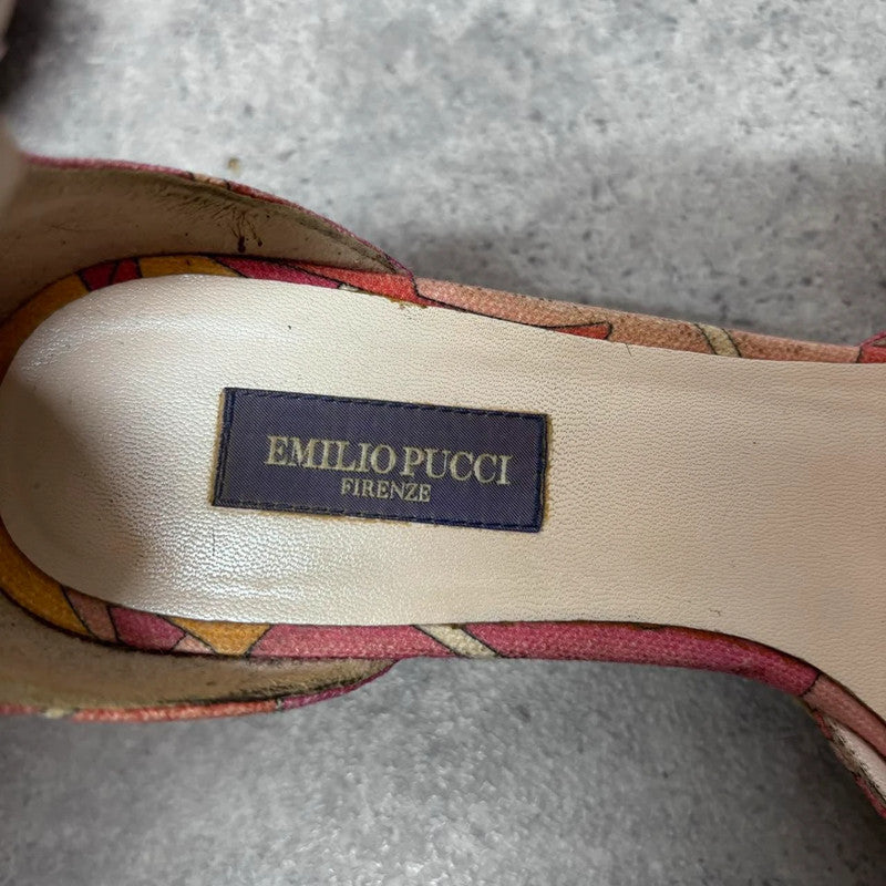 Pucci bow wedge heels
