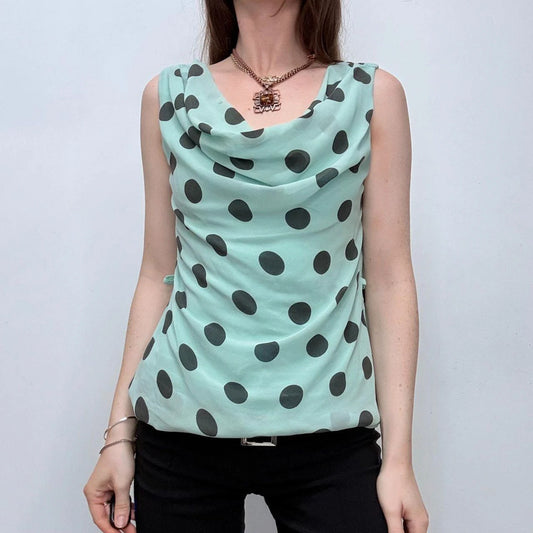 slouchy silk polka dot vest