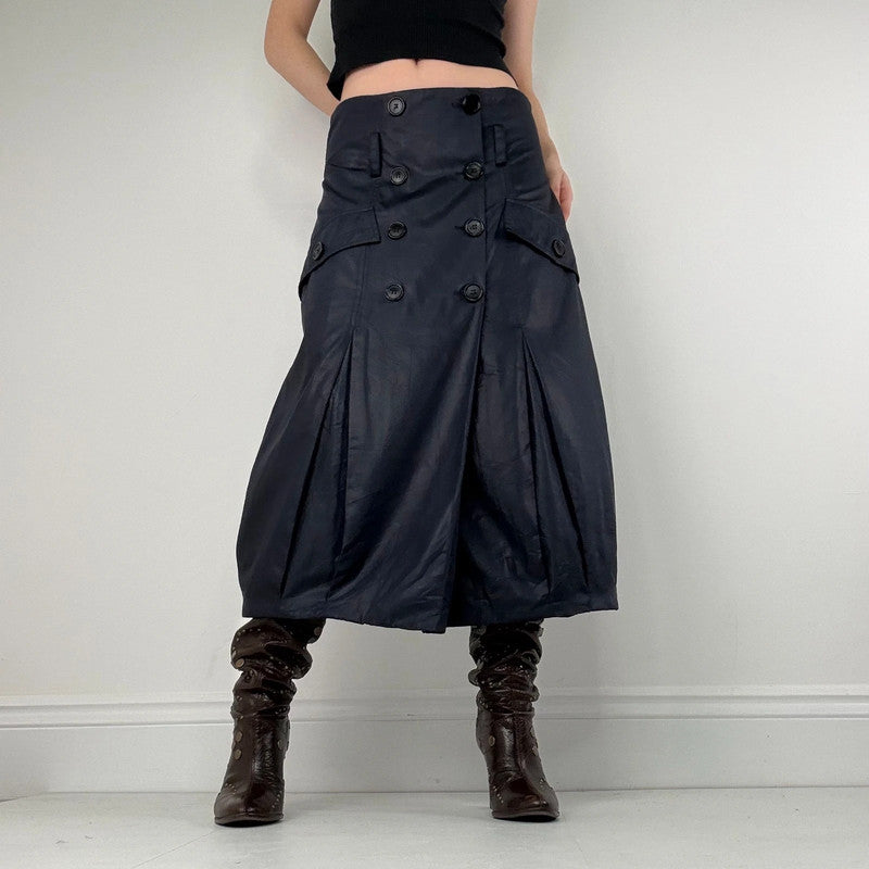 Sarah Pacini navy trench pleated skirt
