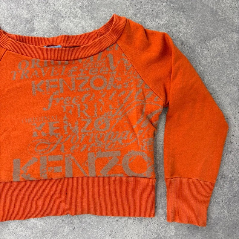 kenzo off the shoulder slouchy cropped sweater