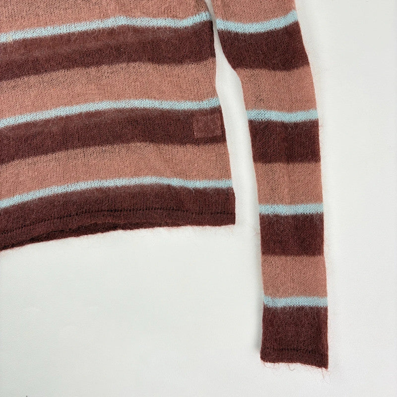 sheer striped brown mohair jumper