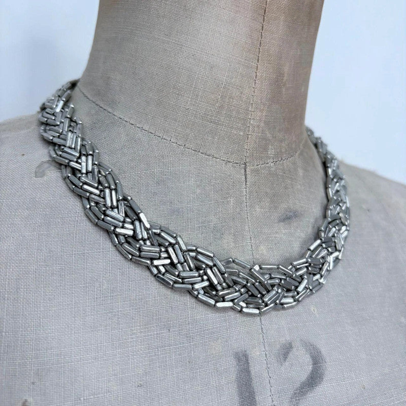 silver beaded chain necklace