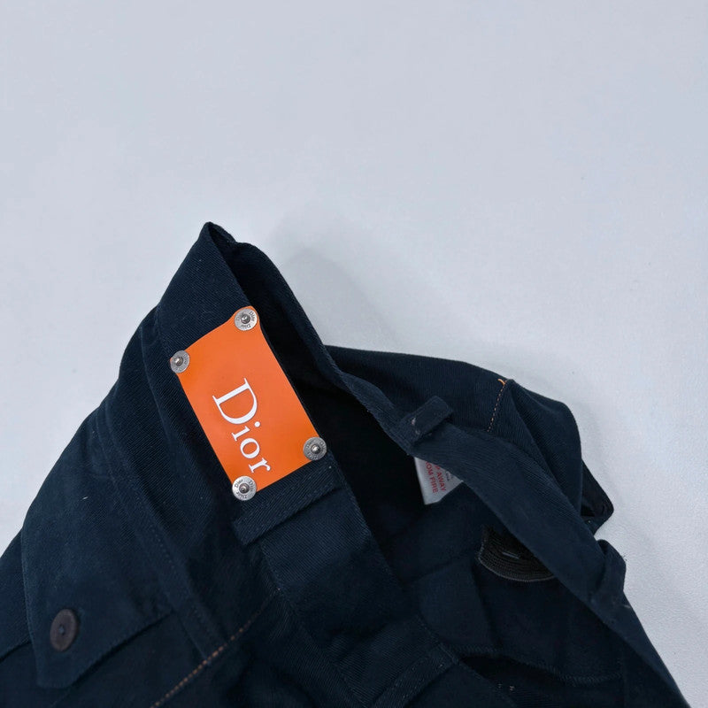 navy fitted flared Dior cargo pants