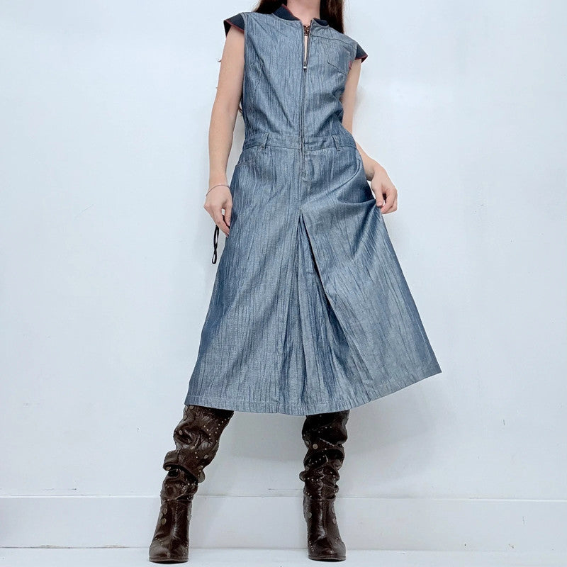 Cop Copine crinkle salvage denim dress