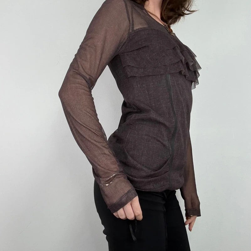 Brown Cop Copine long sleeve layered top
