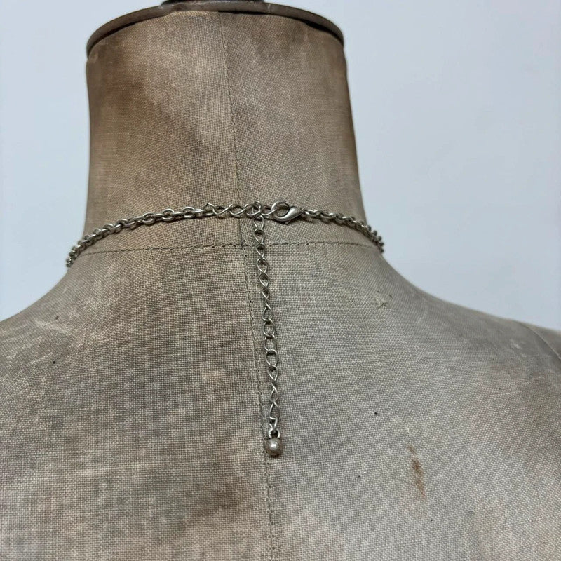 metal silver love heart necklace