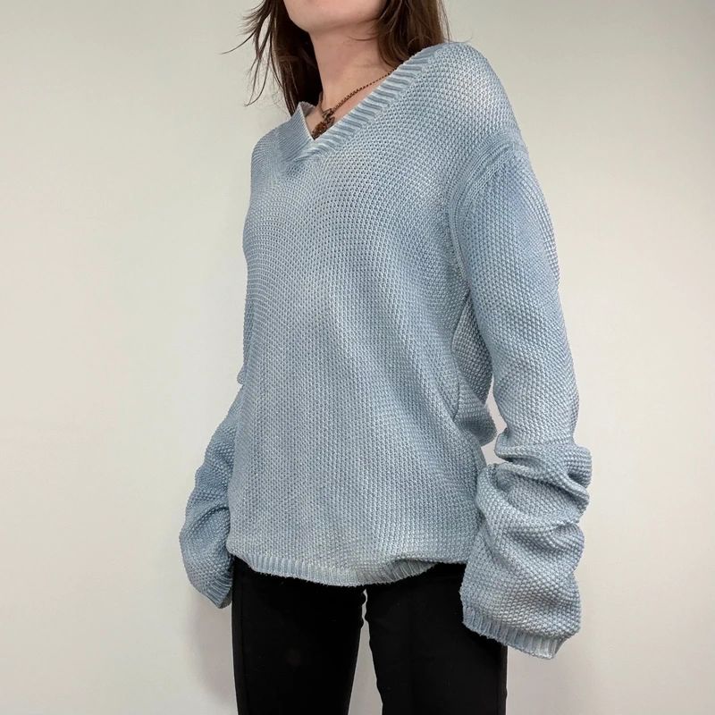 distressed chunky knit slouchy jumper