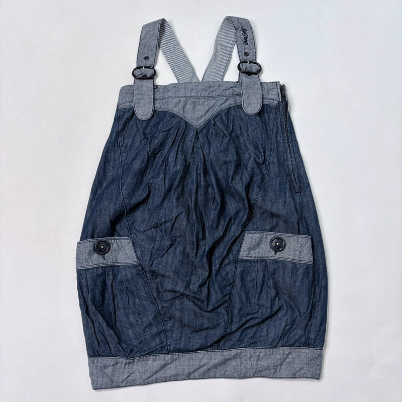 Miss sixty denim pleated pinafore dress