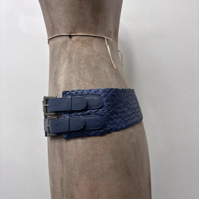 woven leather chunky belt