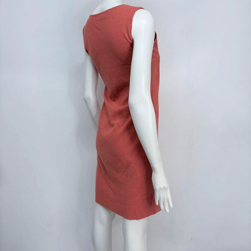 Ralph Lauren suede coral fitted dress