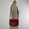 red leather shoulder bag