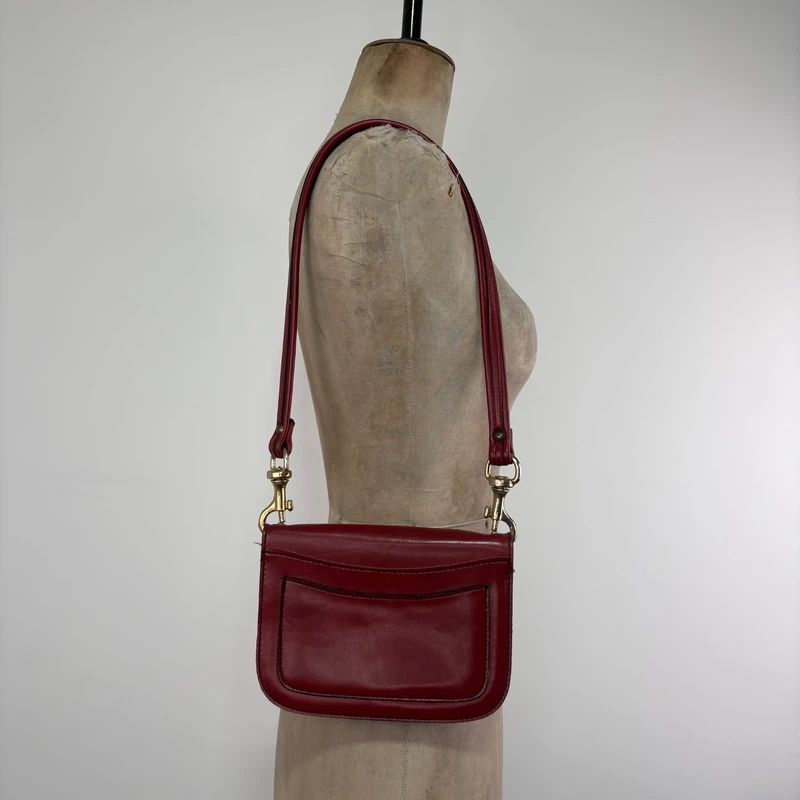 red leather shoulder bag