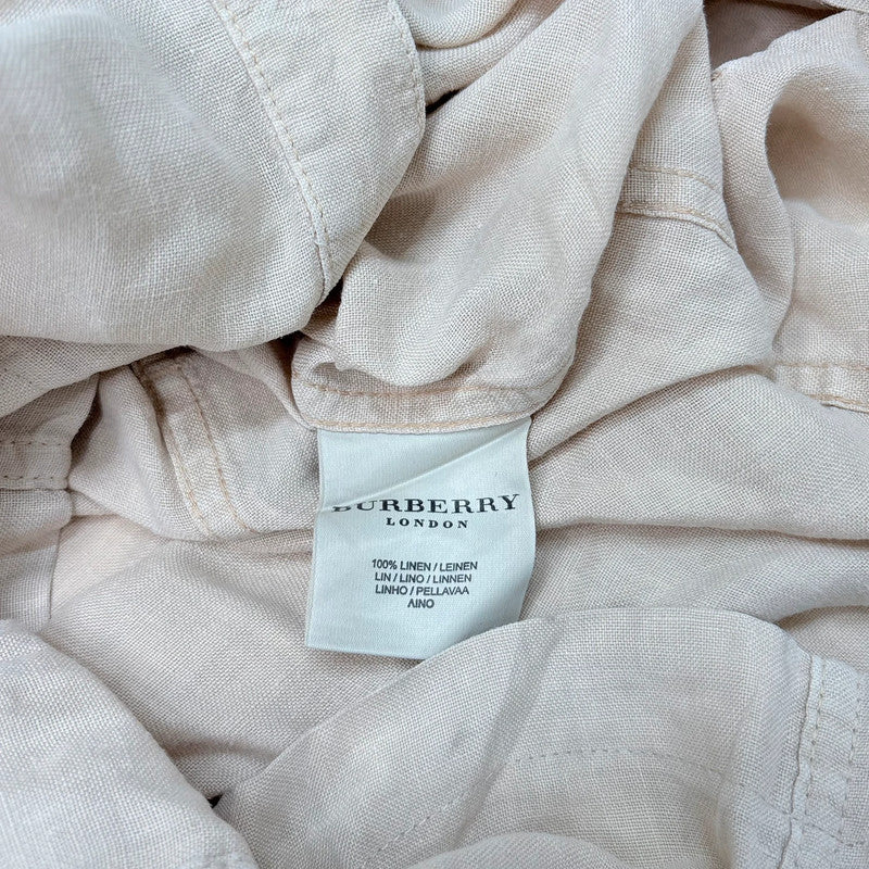 tan linen Burberry Utility dress