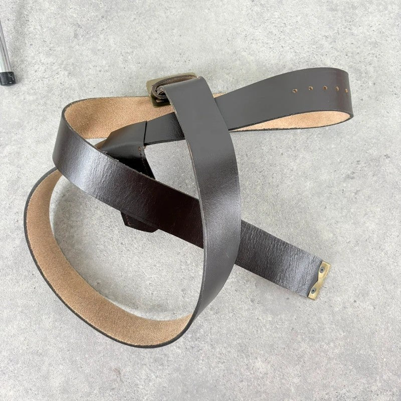Brown leather wrap layered belt