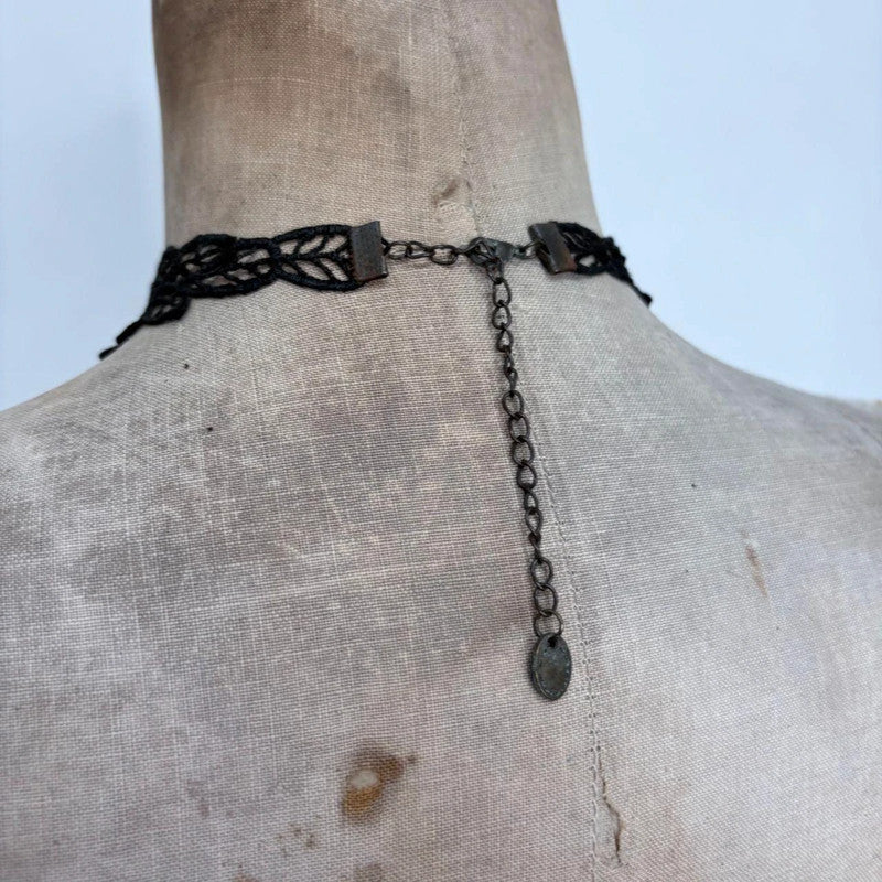 beaded gothic grunge drop necklace