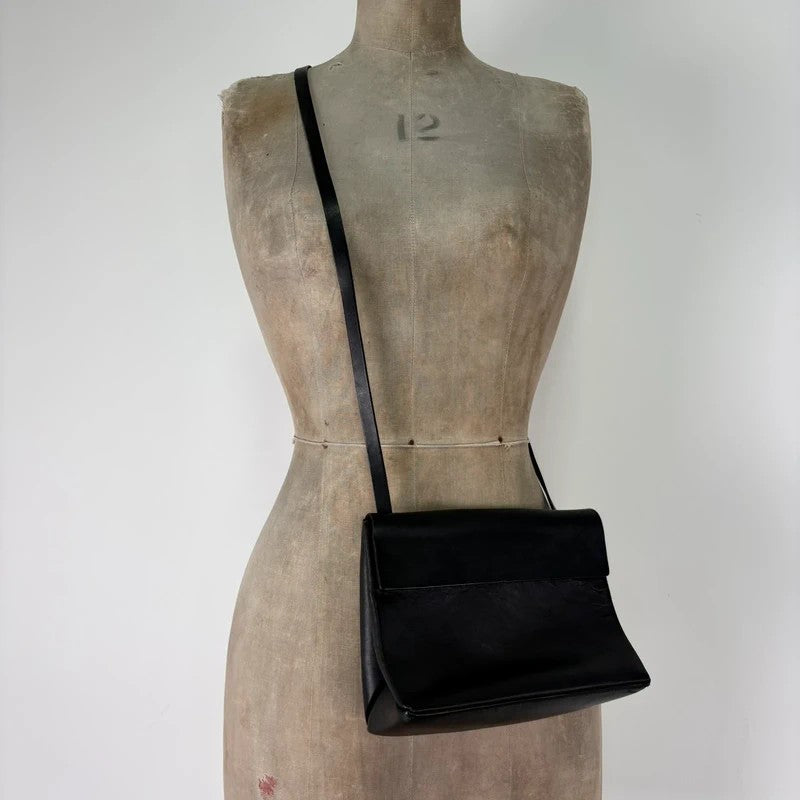 COS black leather crossbody bag