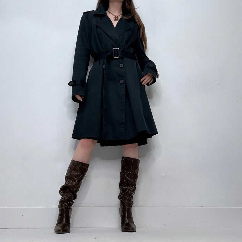navy American vintage trench coat