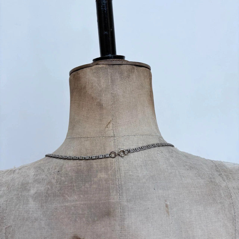 silver flat link chain necklace