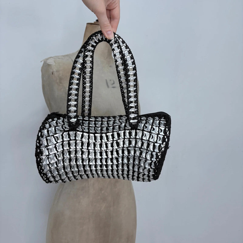silver metal beer cap bag