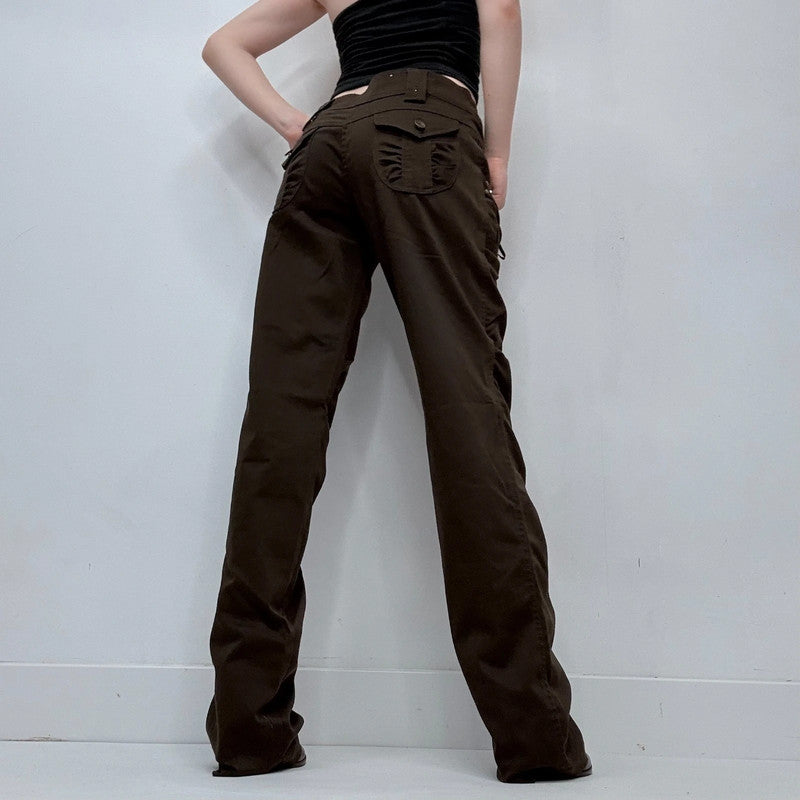 brown low rise y2k engineered style jeans