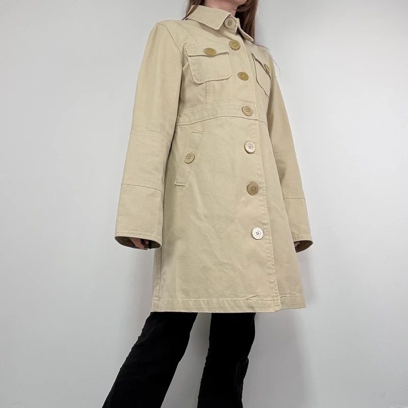 tan button canvas jacket