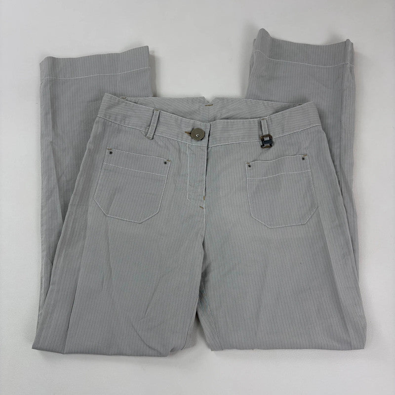Cop Copine grey pinstripe flared utility trousers