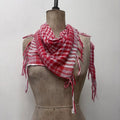 red checked tassel scarf