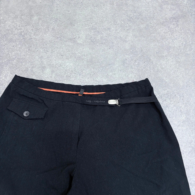 black cop copine suspender detailed trousers