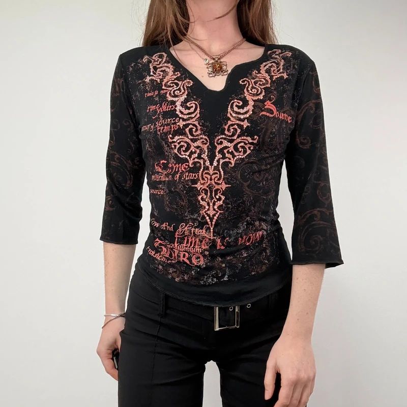 Black Graphic Grunge T-Shirt