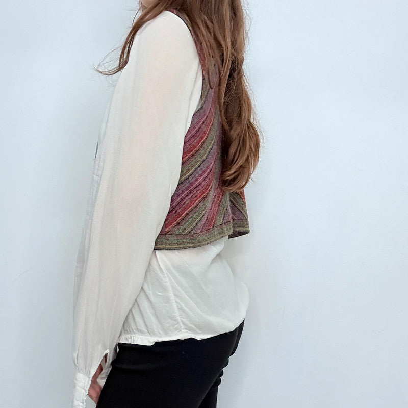 boho wool tapestry cropped waistcoat