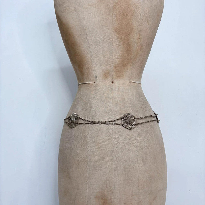 metal chain antique silver belt