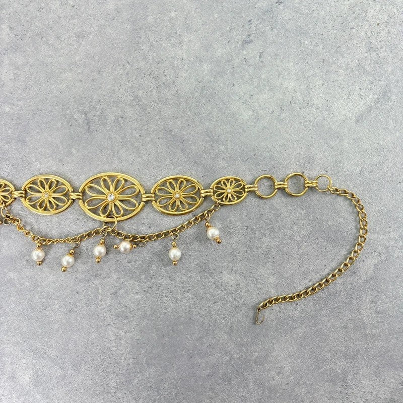 Gold metal chunky chain belt